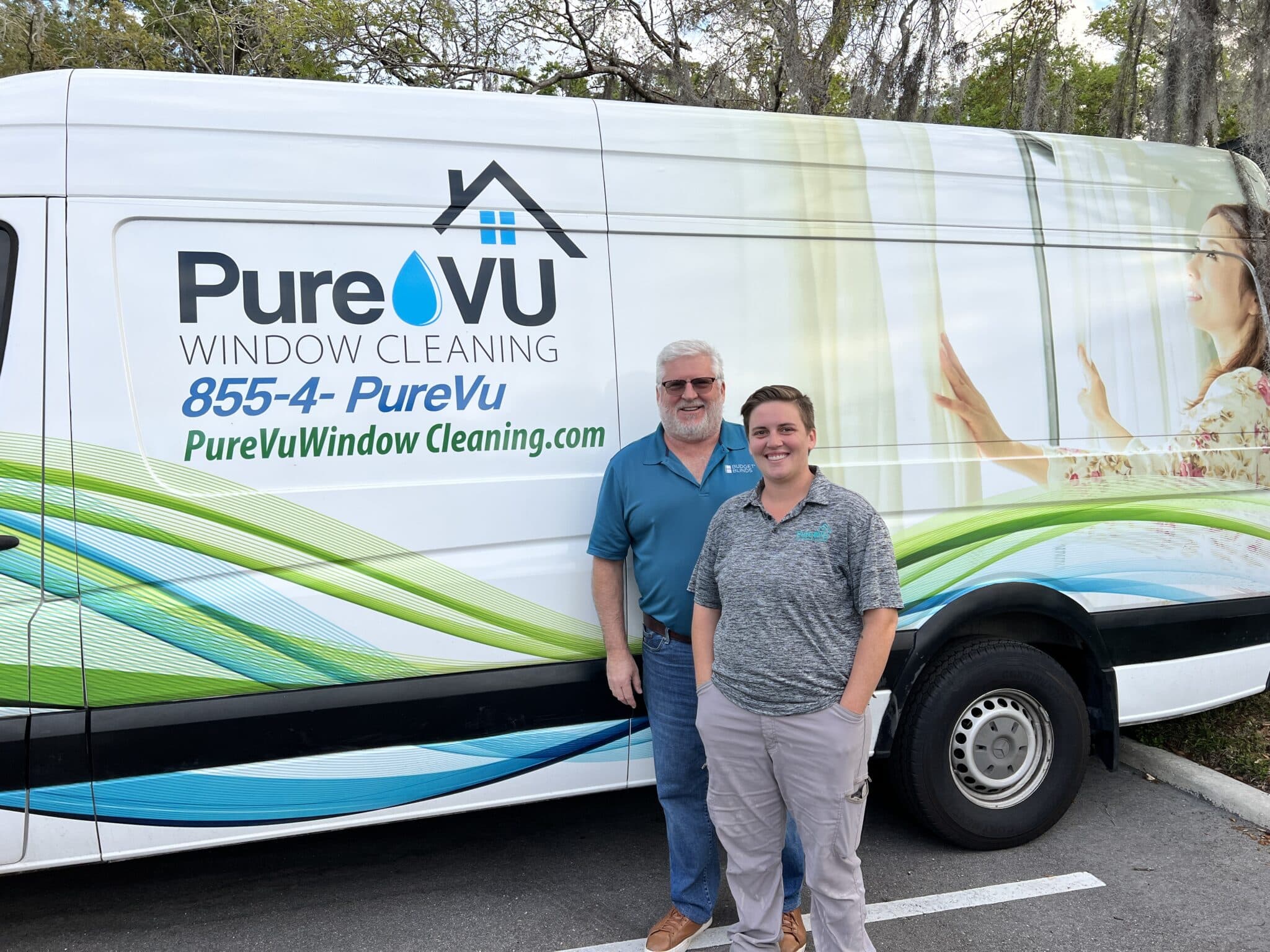 Purevu Window Cleaning Van with franchise owners