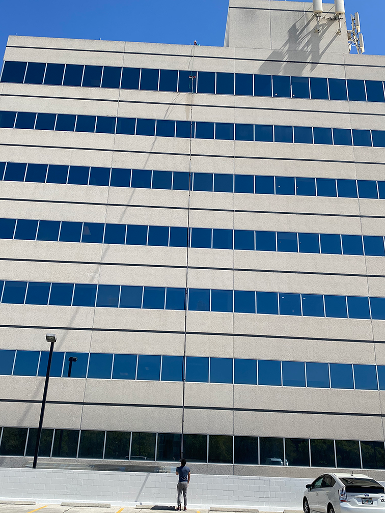 High rise window cleaning